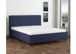 Marineblau 3920 Tia - 30cm Rahmen,100cm Kopfteil, 12cm Füße - Polsterbett 180x200