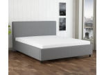 Hellgrau 5246 Tia - 30cm Rahmen,100cm Kopfteil, 12cm Füße - Polsterbett 180x200