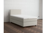 Cremeweiß 3906 Tia - 30cm Box,100cm Kopfteil, 6cm Füße - Boxspringbett 130x200