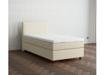 Ecru 135-135 Woolyun - 30cm Box,100cm Kopfteil, 6cm Füße - Boxspringbett 130x200