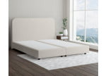 Cremeweiß 3906 Tia - 20cm Box,100cm Kopfteil, 6cm Füße - Boxspringbett ohne Matratze