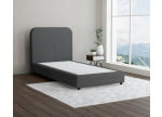 Dunkelgrau 5711 Tia - 20cm Box,100cm Kopfteil, 6cm Füße - Boxspringbett ohne Matratze