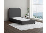 Anthrazit 09-24 Woolyun - 20cm Box,100cm Kopfteil, 6cm Füße - Boxspringbett ohne Matratze