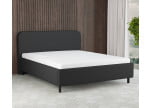 Schwarz 7006 Tia - 30cm Rahmen,100cm Kopfteil, 12cm Füße - Polsterbett 200x200 cm