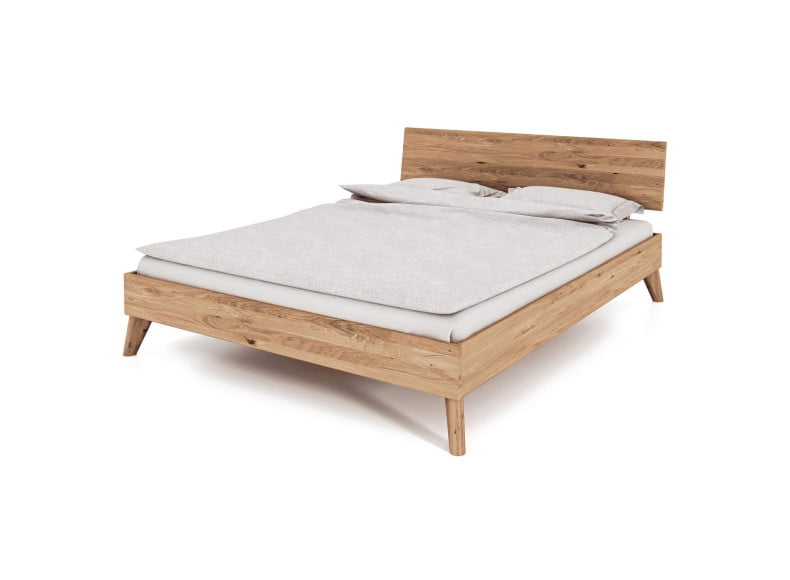 2412 Wildeiche hell geölt - Massivholzbett