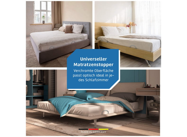 Verchromte Oberfläche passt optisch ideal in jedes Schlafzimmer