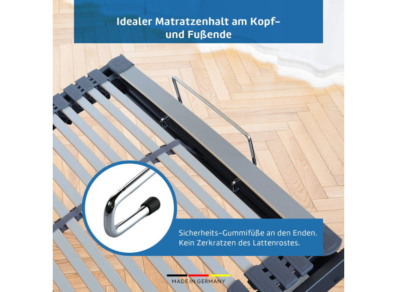Idealer Matratzenhalt am Kopf- und Fußende