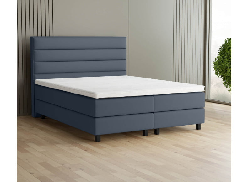 Dunkelgrau 5311 Loto - 20cm Box, 120cm Kopfteil, 12cm Füße quadratisch