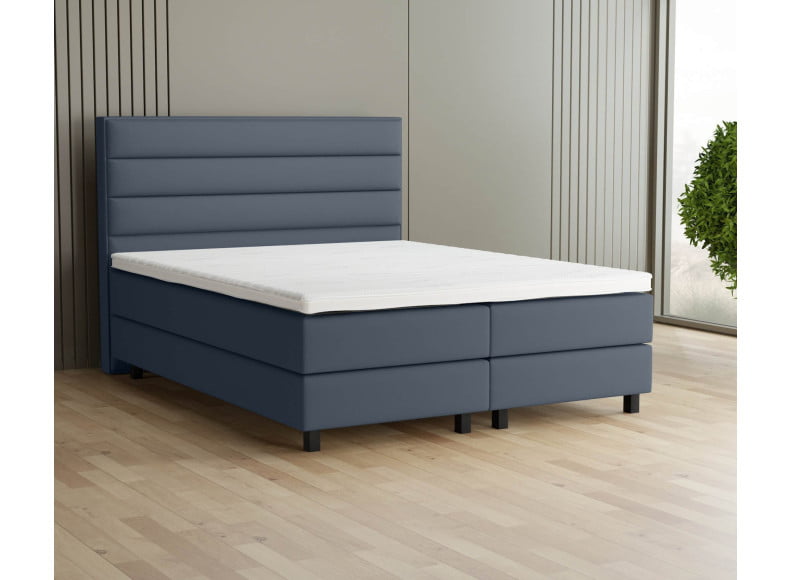 Dunkelgrau 5311 Loto - 20cm Box, 120cm Kopfteil, 12cm Füße quadratisch