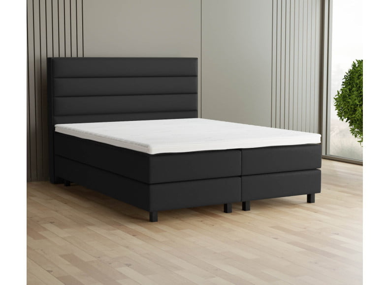 Schwarz 7006 Loto - 20cm Box, 120cm Kopfteil, 12cm Füße quadratisch