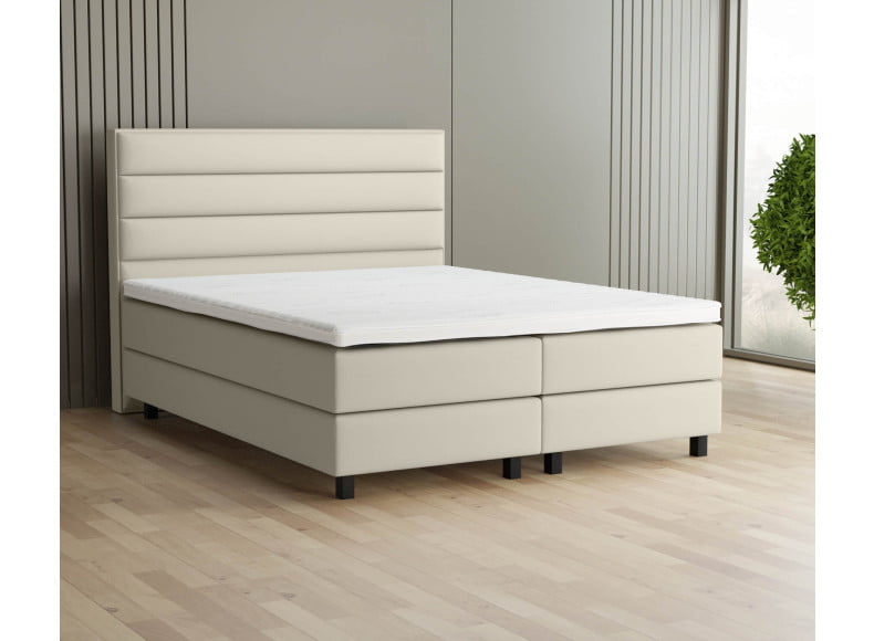 Beige 793 Loto - 20cm Box, 120cm Kopfteil, 12cm Füße quadratisch