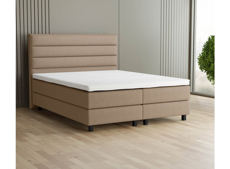 Beige 3315 Tia - 20cm Box, 120cm Kopfteil, 12cm Füße quadratisch