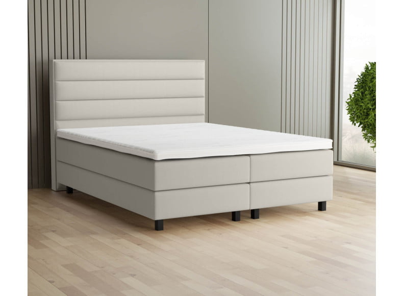 Cremeweiß 3906 Tia - 20cm Box, 120cm Kopfteil, 12cm Füße quadratisch