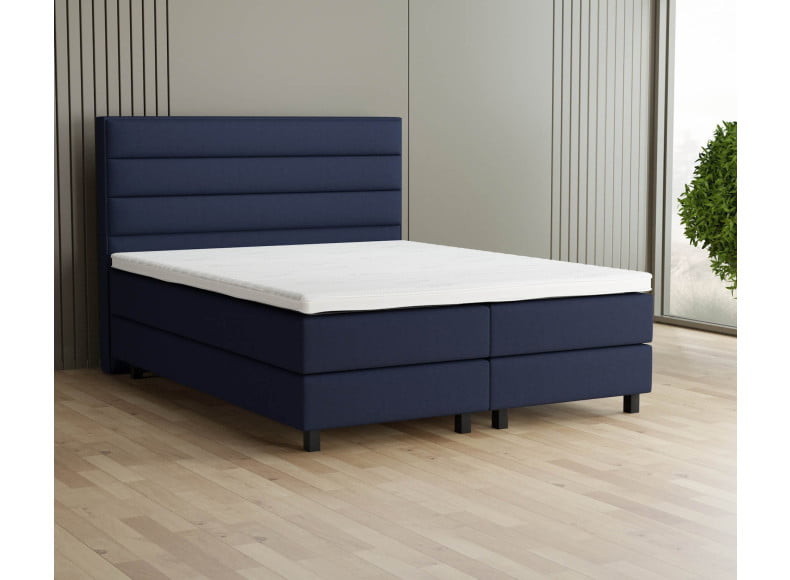 Marineblau 3920 Tia - 20cm Box, 120cm Kopfteil, 12cm Füße quadratisch