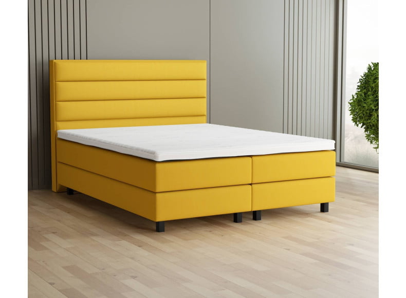 Senfgelb 5569 Tia - 20cm Box, 120cm Kopfteil, 12cm Füße quadratisch