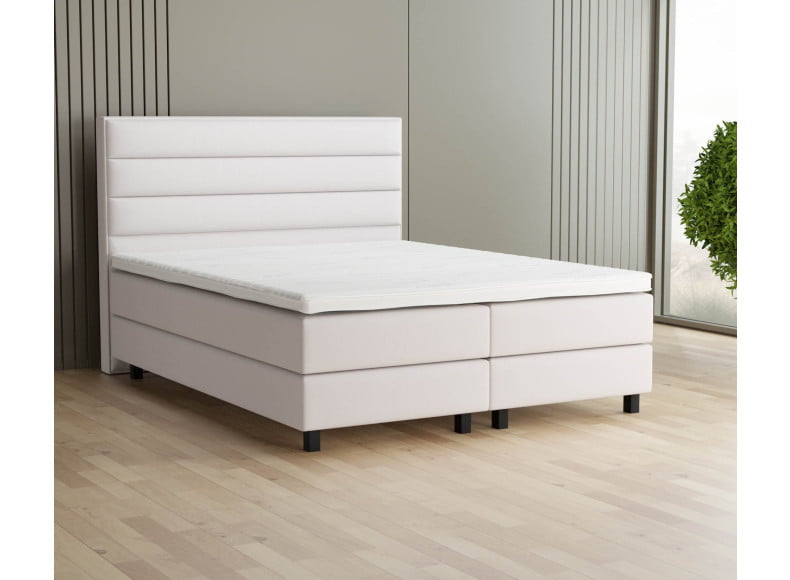 Lichtgrau 9130 Tia - 20cm Box, 120cm Kopfteil, 12cm Füße quadratisch