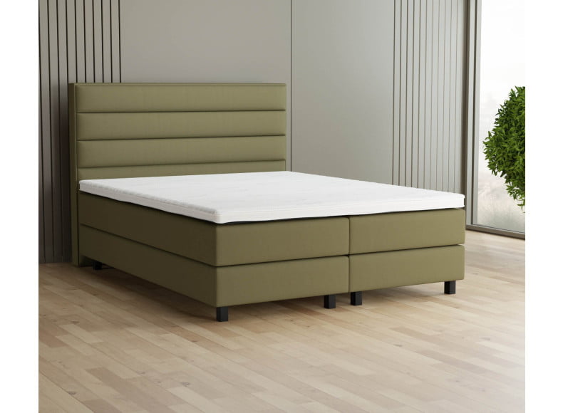 Grüngelb 9636 Tia - 20cm Box, 120cm Kopfteil, 12cm Füße quadratisch