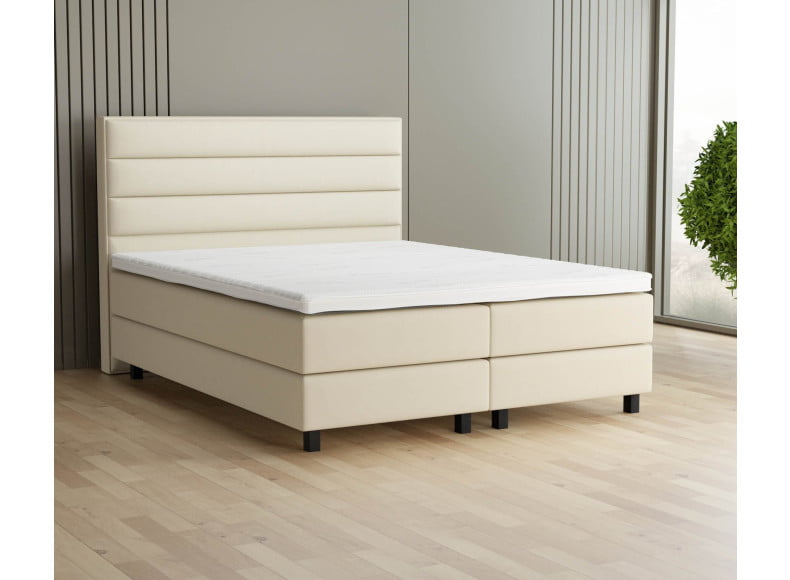 Ecru 135-135 Woolyun - 20cm Box, 120cm Kopfteil, 12cm Füße quadratisch