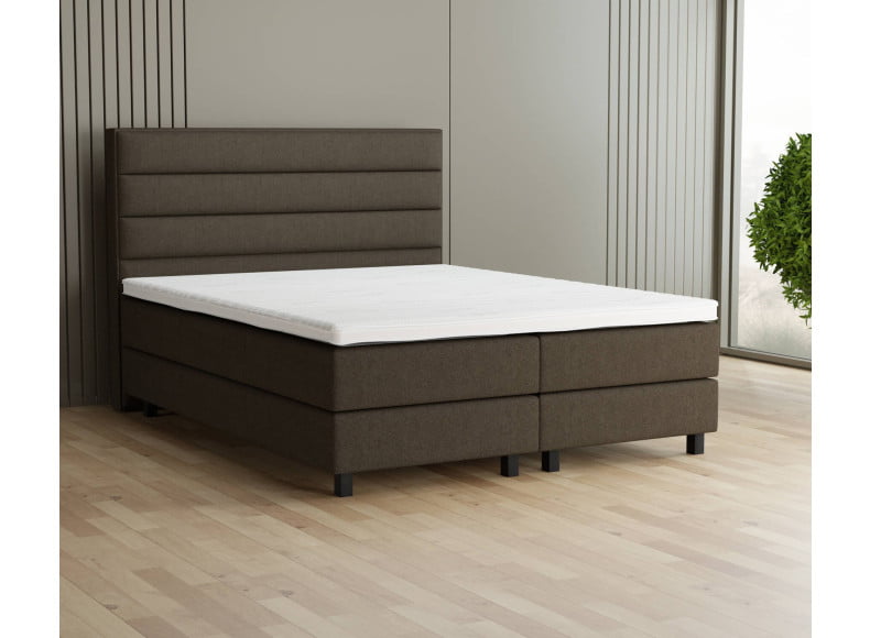 Taupe 18-72 Woolyun - 20cm Box, 120cm Kopfteil, 12cm Füße quadratisch