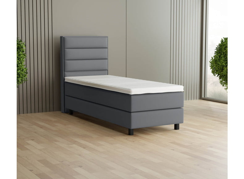 Hellgrau 5434 Loto - 20cm Box, 120cm Kopfteil, 12cm Füße quadratisch