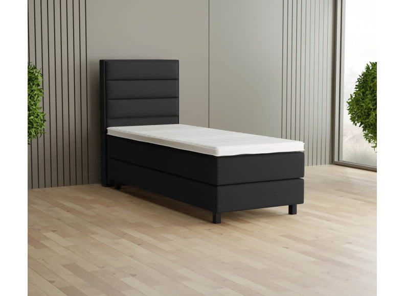 Schwarz 7006 Loto - 20cm Box, 120cm Kopfteil, 12cm Füße quadratisch