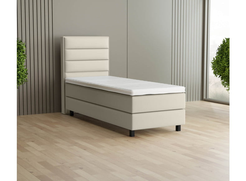 Beige 793 Loto - 20cm Box, 120cm Kopfteil, 12cm Füße quadratisch
