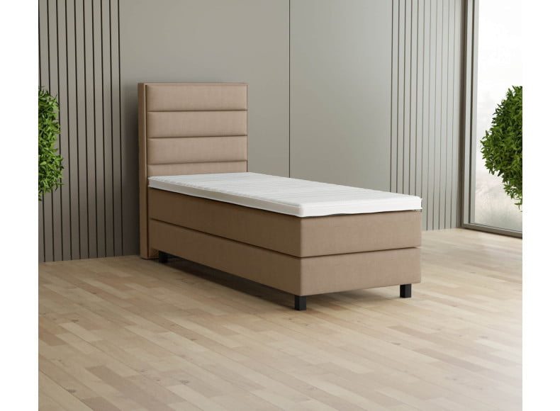 Beige 3315 Tia - 20cm Box, 120cm Kopfteil, 12cm Füße quadratisch