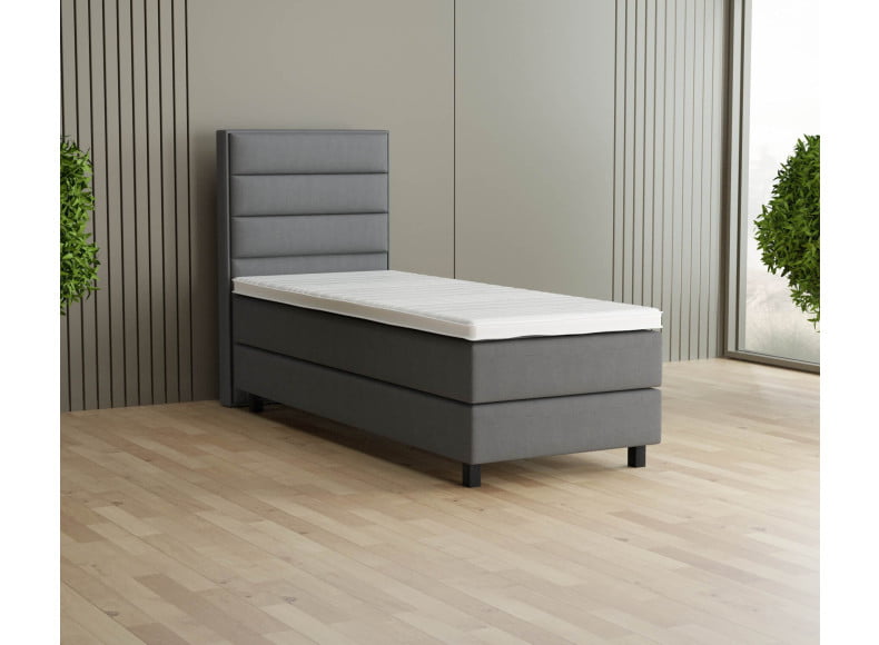 Hellgrau 5246 Tia - 20cm Box, 120cm Kopfteil, 12cm Füße quadratisch