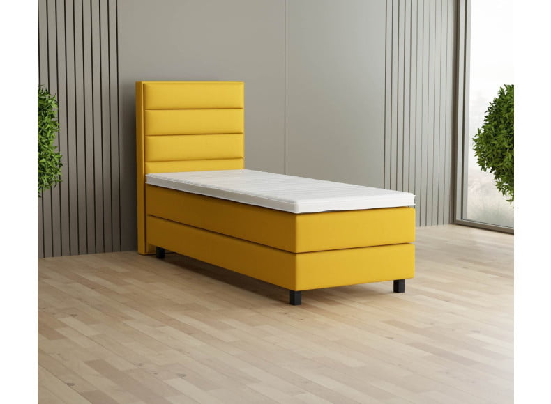 Senfgelb 5569 Tia - 20cm Box, 120cm Kopfteil, 12cm Füße quadratisch