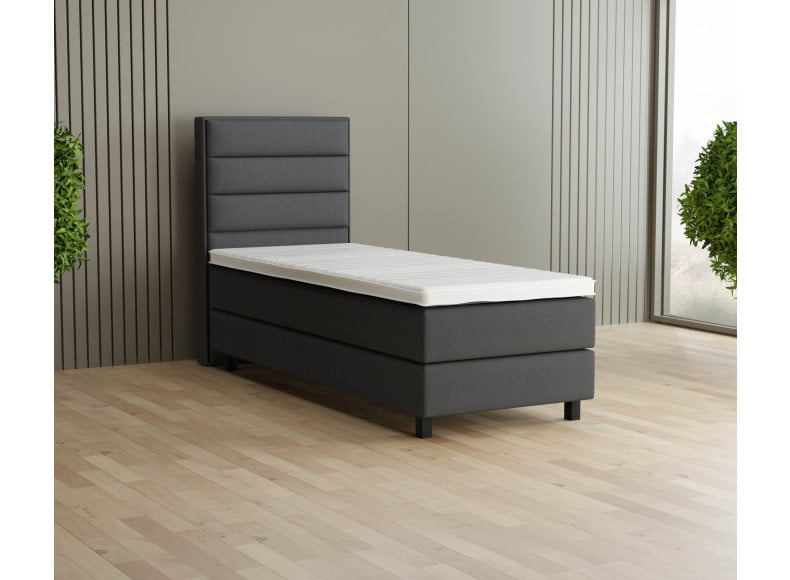 Dunkelgrau 5711 Tia - 20cm Box, 120cm Kopfteil, 12cm Füße quadratisch