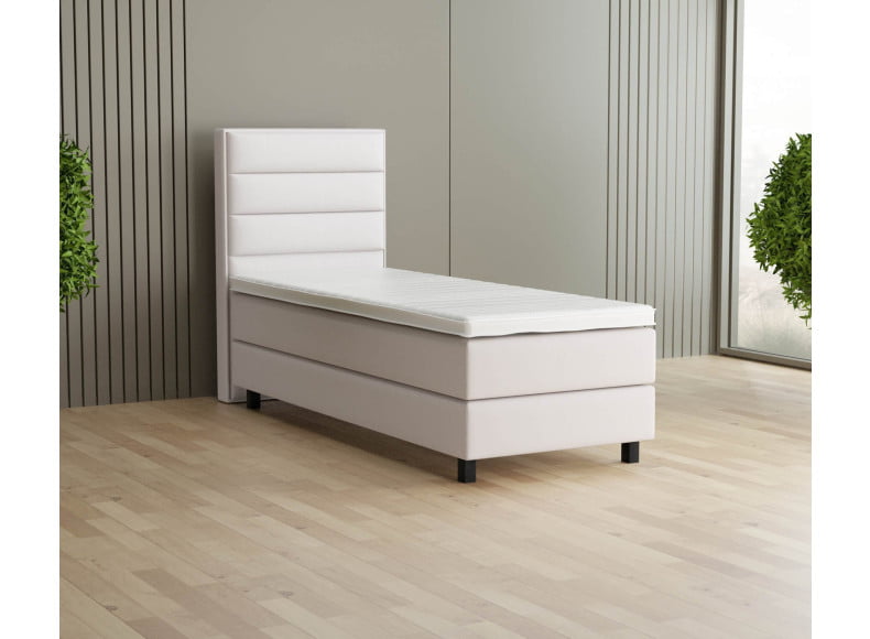 Lichtgrau 9130 Tia - 20cm Box, 120cm Kopfteil, 12cm Füße quadratisch