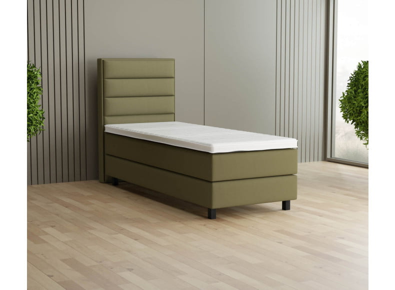 Grüngelb 9636 Tia - 20cm Box, 120cm Kopfteil, 12cm Füße quadratisch