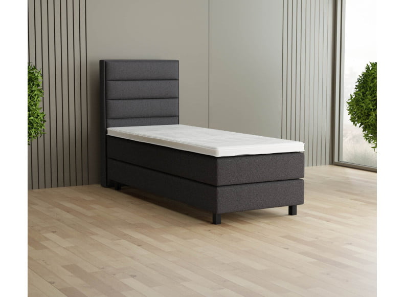 Anthrazit 09-24 Woolyun - 20cm Box, 120cm Kopfteil, 12cm Füße quadratisch