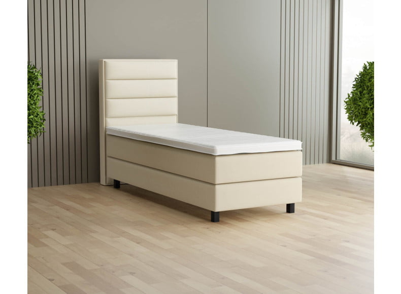 Ecru 135-135 Woolyun - 20cm Box, 120cm Kopfteil, 12cm Füße quadratisch