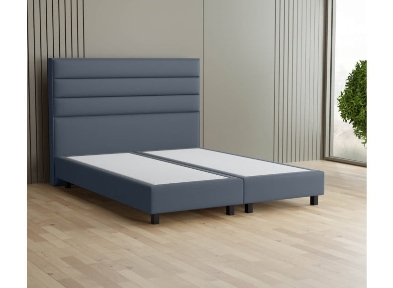 Dunkelgrau 5311 Loto - 20cm Box, 120cm Kopfteil, 12cm Füße quadratisch