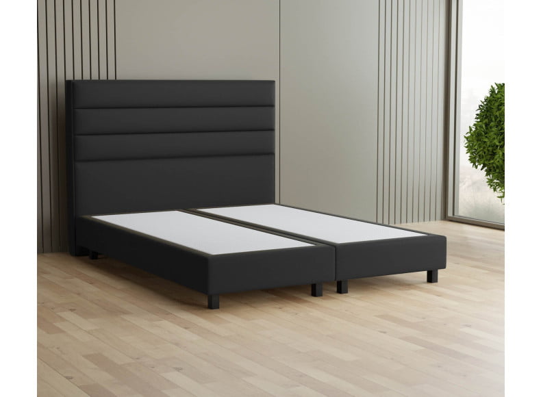 Schwarz 7006 Loto - 20cm Box, 120cm Kopfteil, 12cm Füße quadratisch