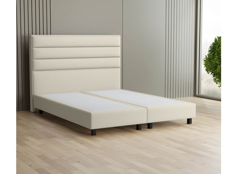 Beige 793 Loto - 20cm Box, 120cm Kopfteil, 12cm Füße quadratisch