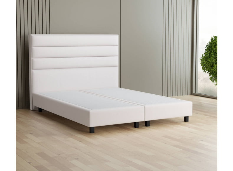 Lichtgrau 9130 Tia - 20cm Box, 120cm Kopfteil, 12cm Füße quadratisch