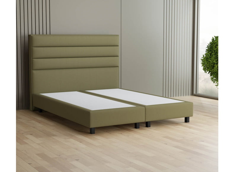 Grüngelb 9636 Tia - 20cm Box, 120cm Kopfteil, 12cm Füße quadratisch