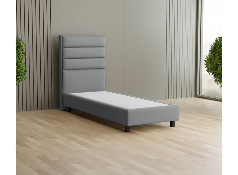 Hellgrau 5434 Loto - 20cm Box, 120cm Kopfteil, 12cm Füße quadratisch