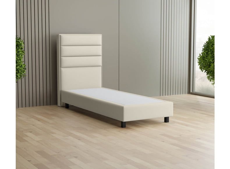 Beige 793 Loto - 20cm Box, 120cm Kopfteil, 12cm Füße quadratisch
