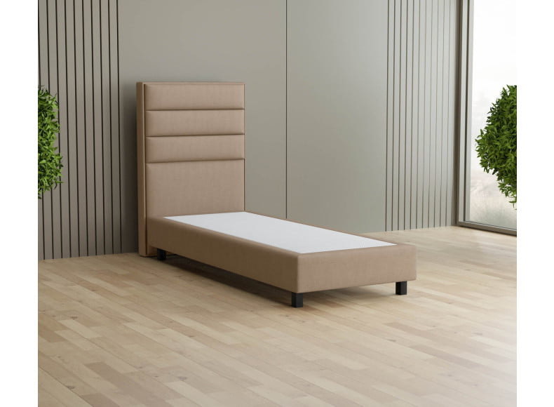 Beige 3315 Tia - 20cm Box, 120cm Kopfteil, 12cm Füße quadratisch