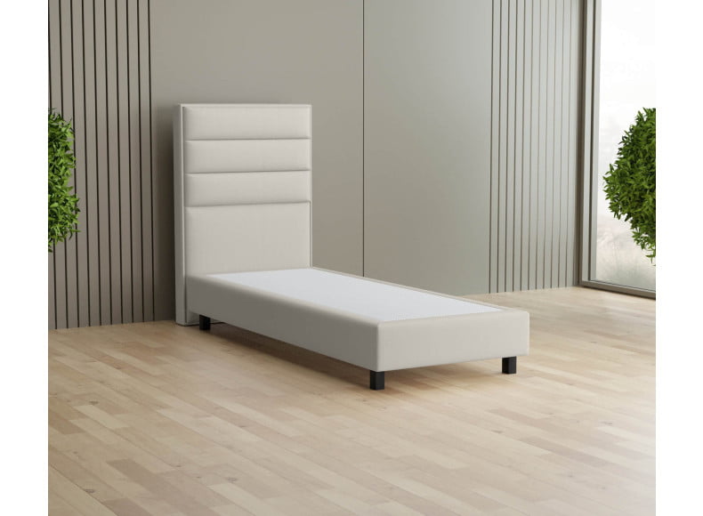 Cremeweiß 3906 Tia - 20cm Box, 120cm Kopfteil, 12cm Füße quadratisch