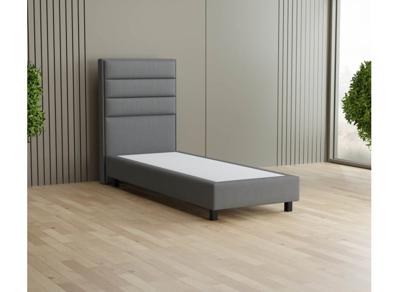 Hellgrau 5246 Tia - 20cm Box, 120cm Kopfteil, 12cm Füße quadratisch