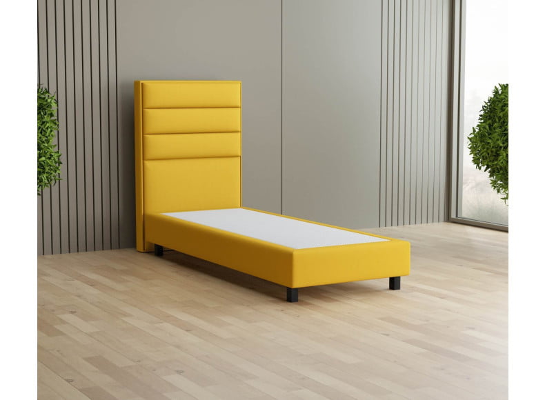 Senfgelb 5569 Tia - 20cm Box, 120cm Kopfteil, 12cm Füße quadratisch