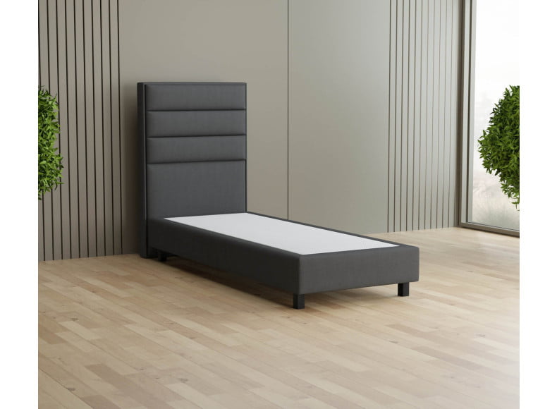 Dunkelgrau 5711 Tia - 20cm Box, 120cm Kopfteil, 12cm Füße quadratisch