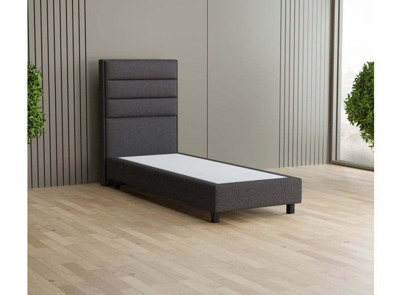 Anthrazit 09-24 Woolyun - 20cm Box, 120cm Kopfteil, 12cm Füße quadratisch