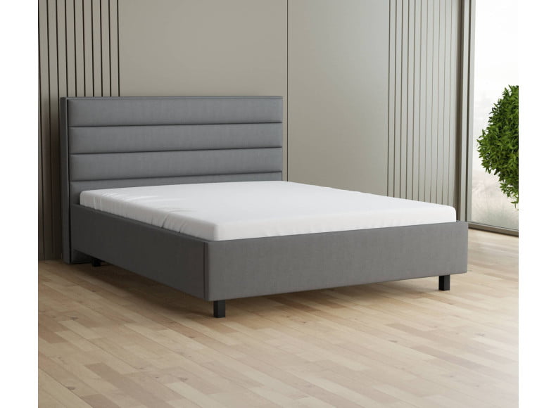 Hellgrau 5246 Tia - 30cm Rahmen, 110cm Kopfteil, 12cm Füße