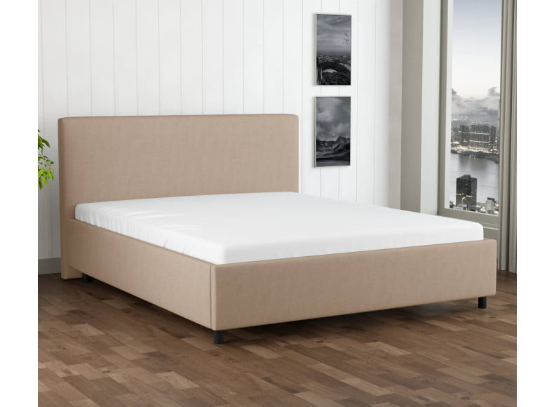 Beige 3315 Tia - 30cm Rahmen,100cm Kopfteil, 12cm Füße
