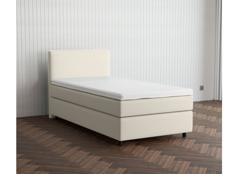 Beige 793 Loto - 30cm Box,100cm Kopfteil, 6cm Füße - Boxspringbett 130x200